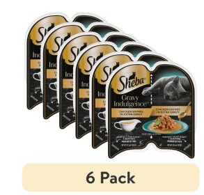 (6 pack) Sheba Gravy Indulgence Chicken Entee In Extra Gravy Cat Food, 2.6 Oz Twin-Pack Tray