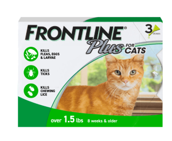 FRONTLINE Plus For Cat & Kitten Flea & Tick Spot Treatment, 3 Count