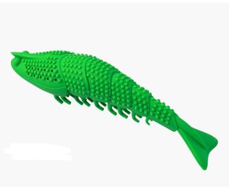 Lobster Shape Cat Toothbrush Interactive Chewing Catnip Toy Dental Care for Kitten Teeth Cleaning Leaky Food Device Natural Rubber Bite Resistanc (Color: Green)
