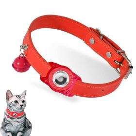 For AirTag Tracker Waterproof Protection Case Pet Leather Collar (Type: Pet Supplies, Color: Red)