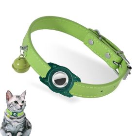 For AirTag Tracker Waterproof Protection Case Pet Leather Collar (Type: Pet Supplies, Color: Green)