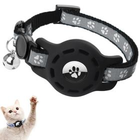 For AirTag Tracker Locator Protective Case Reflective Pet Collar (Type: Pet Supplies, Color: Black)